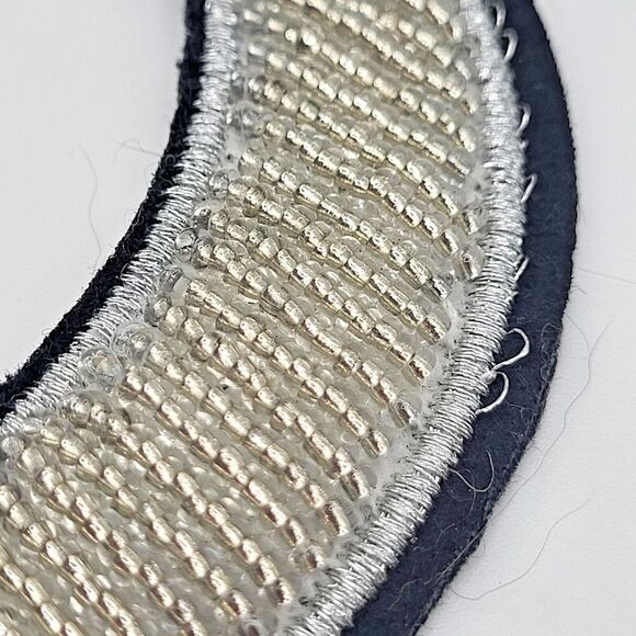 Beaded Moon Applique Sew On 4.5in long - Picture 2 of 4